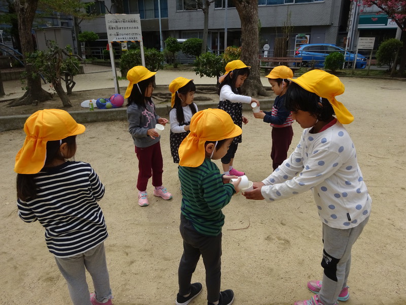 水運びリレーをしたよ⭐
