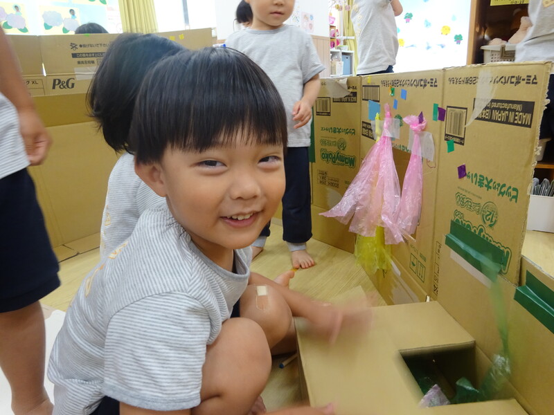 段ボールあそび💜